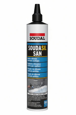 Soudal Silicone Acetico Per Sanitari ''Soudasil San'' Ml. 300 - Trasparente 12.00 Pz