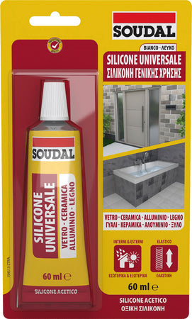 Soudal Silicone Acetico Universale Ml. 60 - Trasparente 16.00 Pz