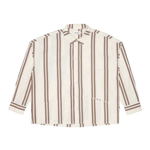 THINKING MU Camicia Adulto unisex Thinking Mu Jim Brown striped da uomo