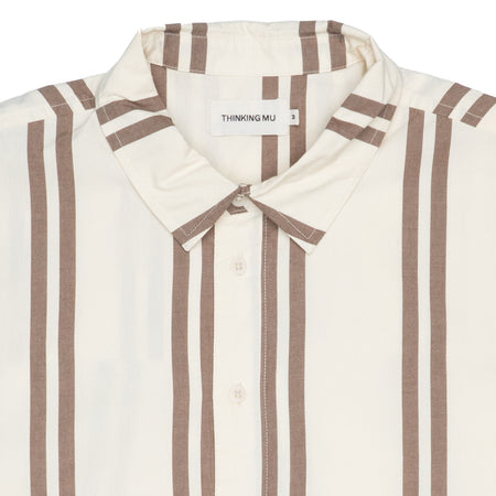 THINKING MU Camicia Adulto unisex Thinking Mu Jim Brown striped da uomo