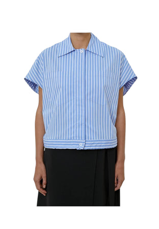 MEIMEIJ Camicia a righe smanicata Donna con coulisse da donna