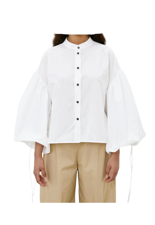 MEIMEIJ Camicia alla coreana Donna con manica palloncino da donna