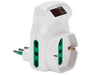 Adattatore Triplo Shuko 2 Poli + Terra 16A Con Interruttore Automatico- - Bianco 87317 - 2 Pezzi Fanton