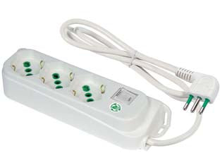 Multipresa 3 Posti Bipasso + Schuko Con Interrut Linea Retail Bianca- - Bianca 474604 - 2 Pezzi Fanton