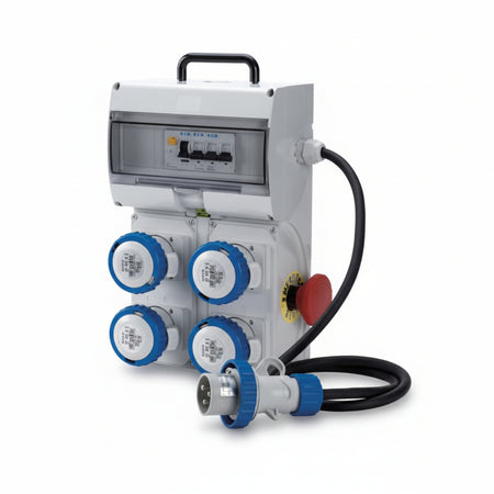 Quadro Key Box Asc Con Pulsante Di Emergenza 4 Prese Industriali Ip67- - Grigio 74120 - 1 Pezzi Fanton