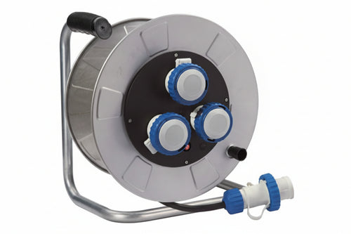 Avvolgicavo Elettrico Industriale 3 Prese Mt30 Linea Golia Metal- - Mt.30 14350 - 1 Pezzi Fanton