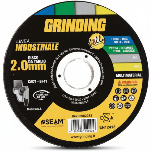Dischi Da Taglio Jolly Sottile Centro Piano Universale- - Ø Mm.230X2,0 Foro 22,2 Da Taglio Multimateriale - 5 Pezzi Grinding