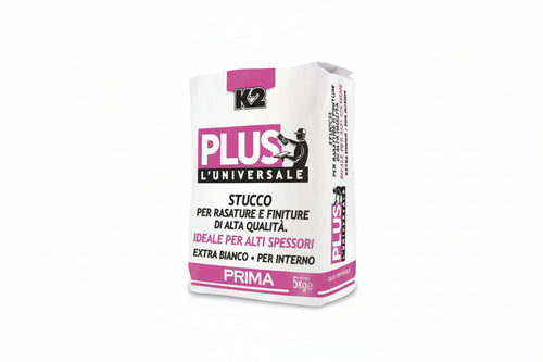 K2 Plus L'Universale Stucco Per Rasature E Finiture Alti Spessori- - Kg.5 In Sacco - 4 Pezzi K2