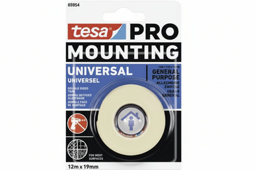 Nastro Biadesivo Mounting Pro Universale 66958- - Mm.19H. In Rotoli Da Mt.5 - 8 Blister Tesa