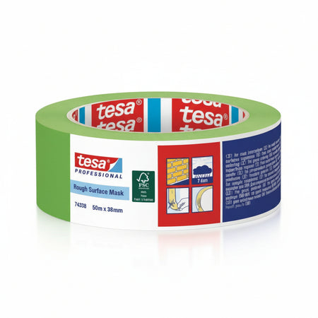 Nastro Carta Verde 74338- - Mm.38H. In Rotoli Da Mt.50 - 8 Pezzi Tesa