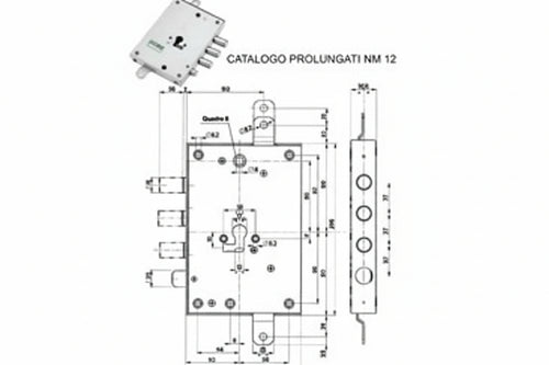 Serratura Triplice Appl. Scrocco Cil.Eur. 85571/37 Catenaccio + 10- - Mm.63 Sx (85571S37An) - 1 Pezzi Mottura