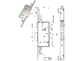 Serratura Triplice Da Infilare Doppia Mappa Con Scrocco 40721- - Mm.47 (407215000 36) - 1 Pezzi Mottura