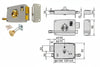Serratura Da Portoncino Con Pomolo Interno Catenaccio E Scrocco- - Mm.50 Sx (1.7602) - 1 Pezzi Viro
