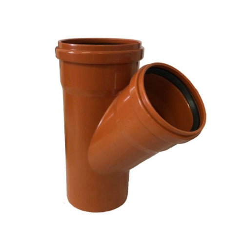 Braga Ridotta 45 ° Ad Innesto In Pvc Con Guarnizione Ral 8023 - Ee ¸100/ Ee ¸50 Ral 8023