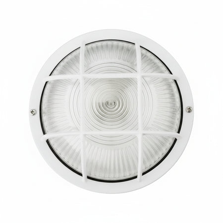 Plafoniera Tonda 'Efesto' Con Griglia Colore Bianco