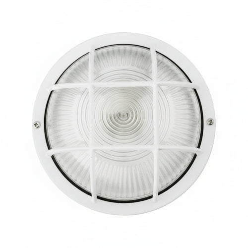 Plafoniera Tonda 'Efesto' Con Griglia Colore Bianco