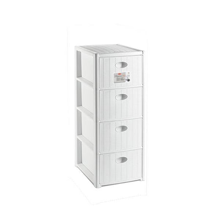 Cassettiera Elegance In Polipropilene Cm.40X40X80H. Colore Bianco Stefanplast