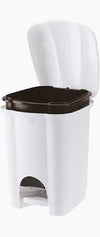 Pattumiera Carolina Apertura A Pedale Con Secchio Interno- - Cm.20X22,5X29,7 Lt.6 Bianca - 4 Pezzi Tontarelli
