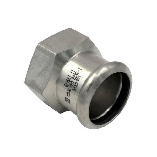 Raccordo Dritto A Pressare Femmina Femmina In Acciaio Inox Serie Inoxpres Uniko - 1Xø35 - Rmr