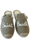 SAINT BARTH CIABBATTINE Donna con logo bianco da donna