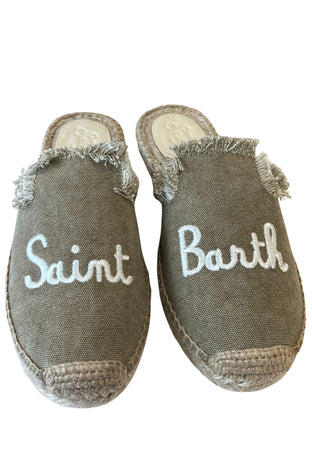 SAINT BARTH CIABBATTINE Donna con logo bianco da donna