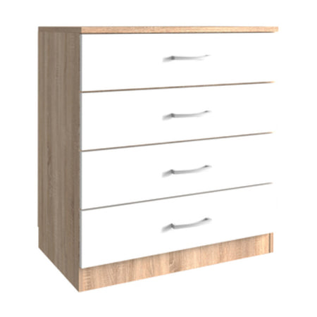 Kit Cassettone 4 Cassetti 70X40Xh72 Cm Rovere Bianco Kitwood Industry 1 Pz