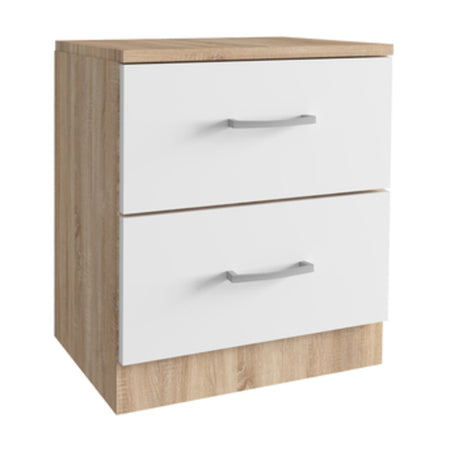 Kit Comodino 2 Cassetti 45X34Xh47 Cm Rovere Bianco Kitwood Industry 1 Pz