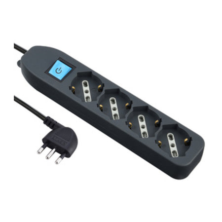 Multipresa 4P Bip/Schuko+Interr Nero Fig.8 1 Pz