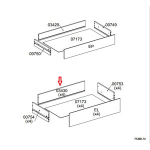 R Posteriore Cassetto 03430 X Kit Cassettiera 5C Nova 77X40X107 Bianca 1 Pz