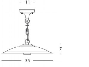 Applique A Sospensione Con Catena 'Antique' 25 W - Cm 30 X 7 X 11 Grigio - Sovil