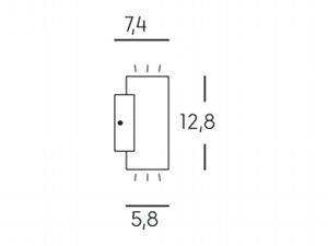 Applique Doppio Led 'Sino' 12 W 500 Lumen - Grigio - Sovil