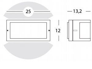 Applique 'Umbe' 60 W - Cm 25 X 12 X 13 Alluminio - Sovil