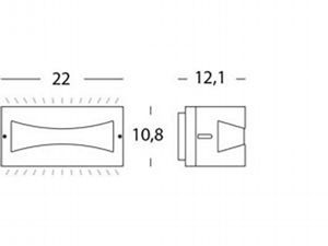 Applique Led 'Tibet' 10 W - Cm 22 X 12,1X 10,8 Bianco - Sovil