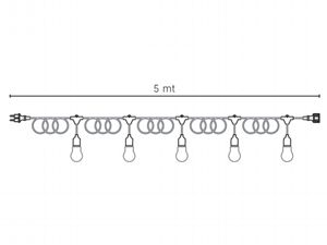 Luminaria 'Enjoy' Cavo Mt.5 - 5 Portalampade - Nero - Sovil