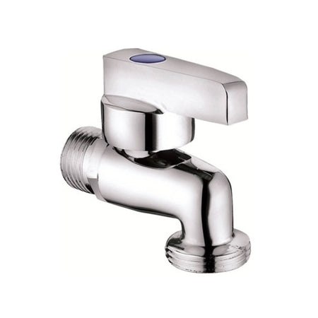 Rubinetto Lavatrice A Sfera Mignon A Leva In Ottone Cromato Con Rosone - 1/2X3/4 - Aer