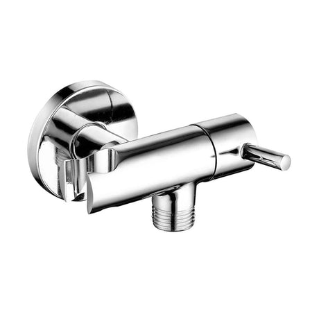 Presa Acqua Tonda A Parete Con Supporto Per Doccetta E Rubinetto Arresto In Ottone Cromato - 1/2 - Aer