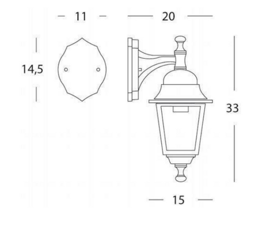 Lanterna 'Dra' E27 - 60 W - Nera - Sovil
