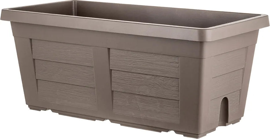 Fioriera Rettangolare Cm 40 X 21,5 X 17 - Cappuccino (Con Sottovaso) - Bama