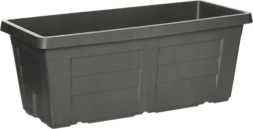 Fioriera Rettangolare Cm 40 X 21,5 X 17 - Antracite (Con Sottovaso) - Bama