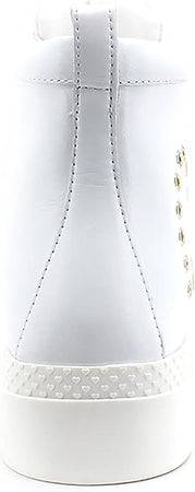 Love Moschino Sneaker Bianca Donna in Pelle con Cuore Borchiato Platform da donna