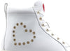 Love Moschino Sneaker Bianca Donna in Pelle con Cuore Borchiato Platform da donna