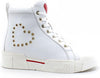 Love Moschino Sneaker Bianca Donna in Pelle con Cuore Borchiato Platform da donna