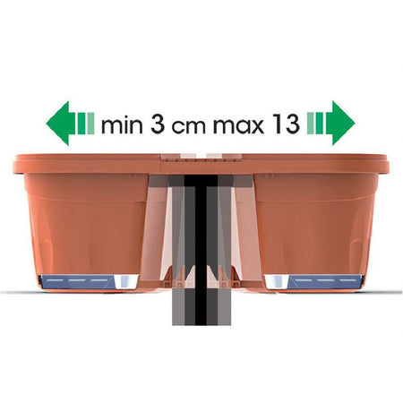 Fioriera Doppia Klunia Bama Pp Terracotta Cm 40X19,8 H.Cm 18,5