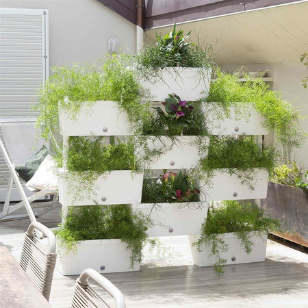 Kit Fioriere Componibili 'Brick' Kit 5 Pz - Colore Panna - Bama