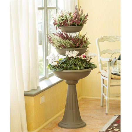 Ciotola Per Fiori Con Colonna 'Trevi' Ø Cm 30/40/50 - Cappuccino - Bama