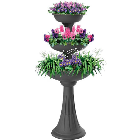 Ciotola Per Fiori Con Colonna 'Trevi' Ø Cm 30/40/50 - Grigio - Bama