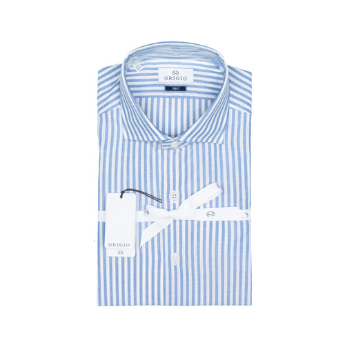 GRIGIO Camicia Uomo Grigio Camicia Riga Azzurra/Blu da uomo