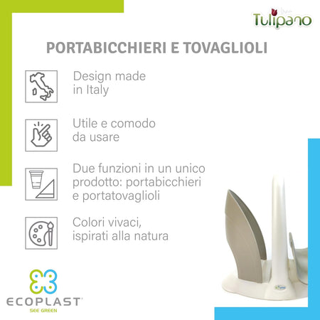 Portatovaglioli Colore Madreperla/Verde - Ecoplast
