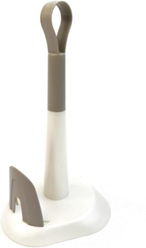 Portarotolo 'Unico' Da Cucina In Plastica, Porta Scottex Carta Cucina, Colore Bianco Perla E Tortora, Made In Italyecoplast