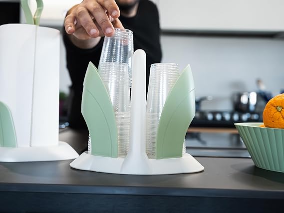 Portabicchieri 'Duo' Colore Madreperla/Verde Scuro - Ecoplast